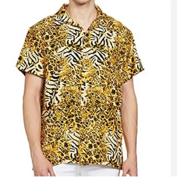 NWT Stylore men’s button down short sleeve animal, print shirt size XXL & XL - Picture 1 of 10